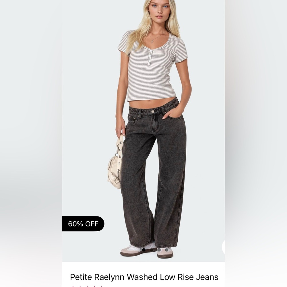 Edikted Black Flare Wide Leg Jeans